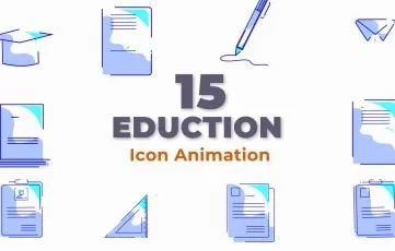 Education Icon Flat Vector Animation After Effects Template