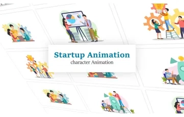 Startup Character Animation Scene After Effects Template