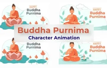 Buddha Purnima Character Animation Scene After Effects Template
