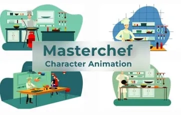 Masterchef Character Animation Scene After Effects Template