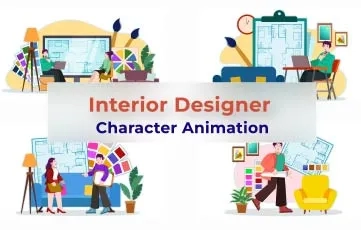 Interior Designer Character Animation Scene AE Template