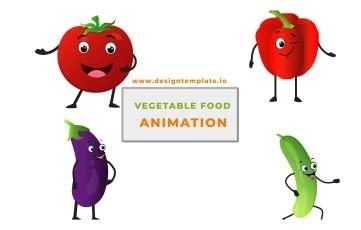 Vegetables Cartoon Animation Scene Pack After Effects Template