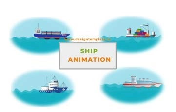 Water Transportation Ships Animation Scene Pack After Effects Template
