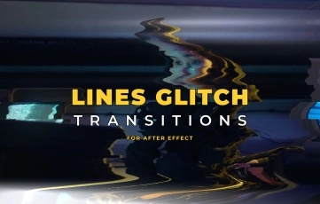 Lines Glitch Transitions Pack After Effects Template