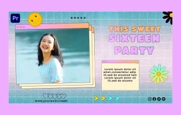 Gradient Sweet 16 Slideshow Premiere Pro Template