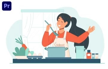 Cooking Character Animation Premiere Pro Template