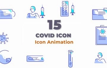 Covid Icon Character Animation Scene